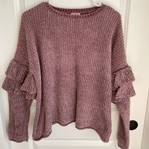 Mossimo Supply Co. Ruffle Detail Sleeve Sweater